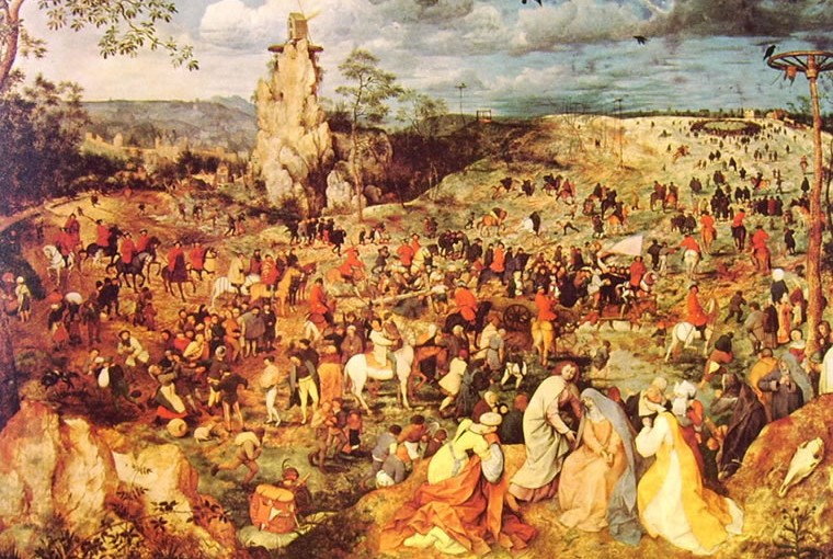 Bruegel: L’andata al Calvario, cm. 124 x 170, cm., Kunsthistorisches Museum, Vienna.